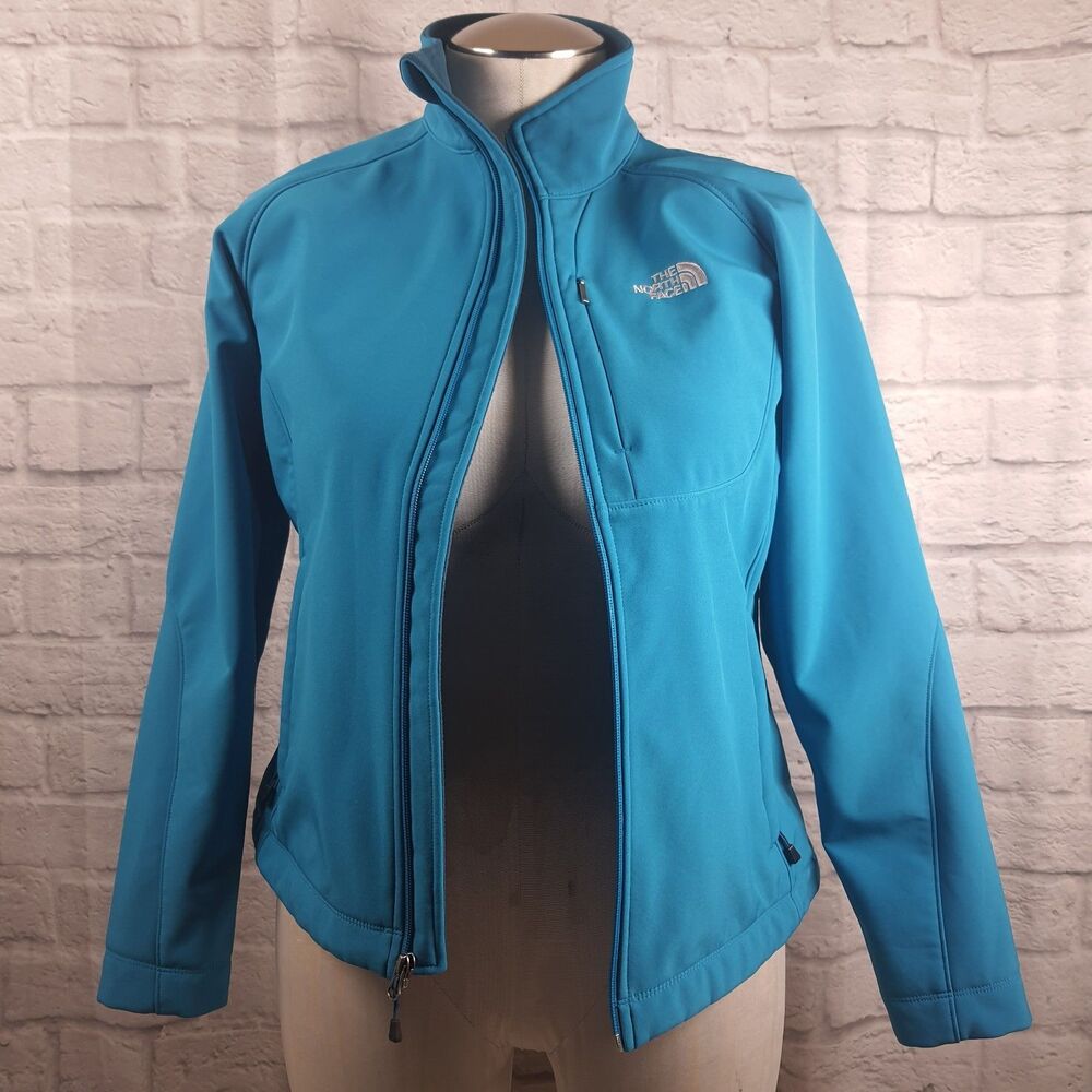 North Face Waterproof Jacket Women’s Large Fleece Lined Zipper Pockets Turquoise